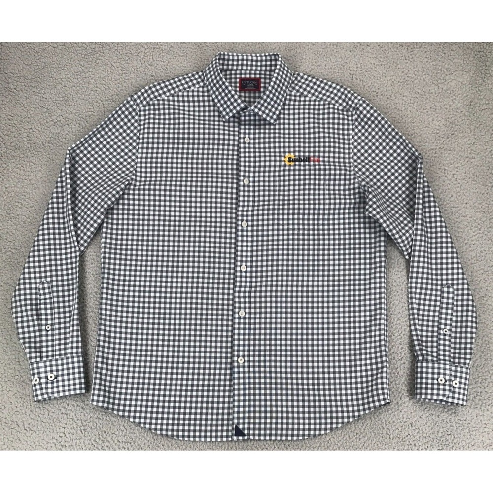 Untuckit Shirt Men Size L Long Sleeve Button Up Wrinkle Free Black White Check